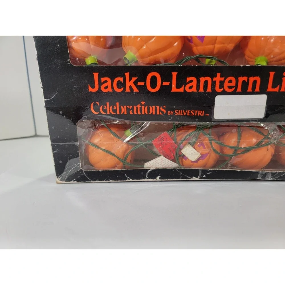Vintage Halloween Jack O Lantern Pumpkin Light String Blow Mold Set of 2/20 mold